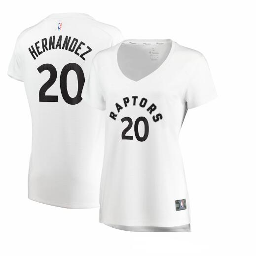 Camiseta Dewan Hernandez 20 Toronto Raptors association edition Blanco Mujer