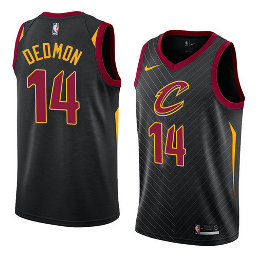 Camiseta Dewayne Dedmon 14 Cleveland Cavaliers Statement 2018 Negro Hombre