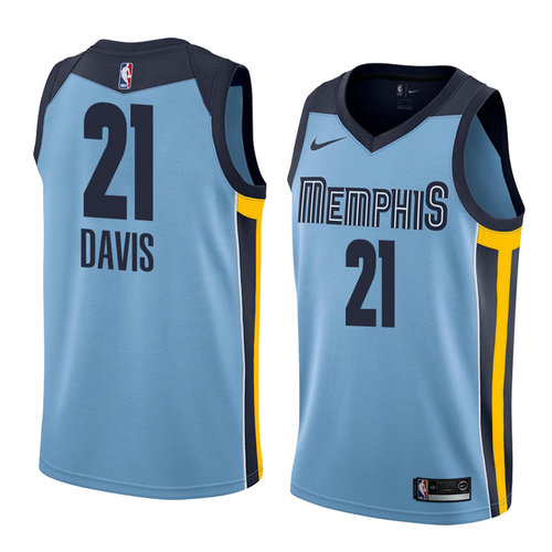 Camiseta Deyonta Davis 21 Memphis Grizzlies Statement 2018 Azul Hombre