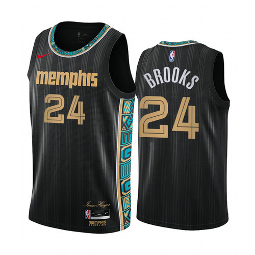 Camiseta Dillon Brooks 24 Memphis Grizzlies 2020-21 City Edition Negro Hombre