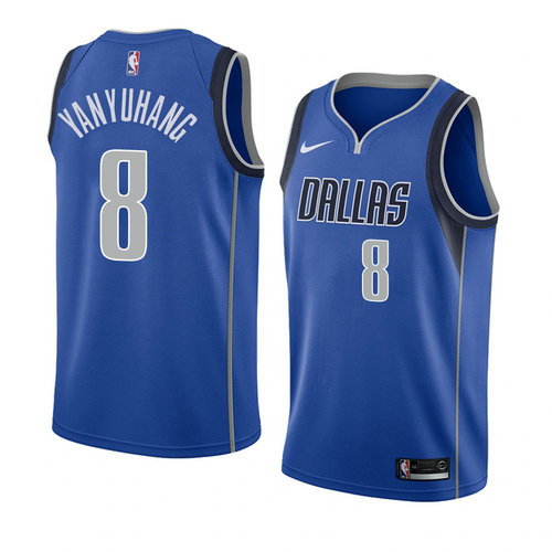 Camiseta Ding Yanyuhang 8 Dallas Mavericks Icon 2018 Azul Hombre
