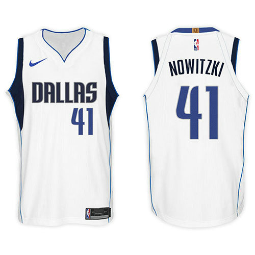 Camiseta Dirk Nowitzki 41 Dallas Mavericks 2017-18 Blanco Hombre