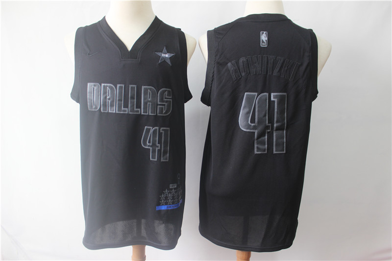 Camiseta Dirk Nowitzki 41 MVP Dallas Mavericks Negro Hombre
