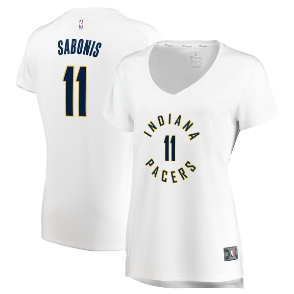 Camiseta Domantas Sabonis 11 Indiana Pacers association edition Blanco Mujer