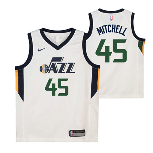 Camiseta Donovan Mitchell 45 Utah Jazz Association 2017-18 Negro Nino