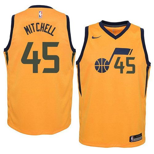 Camiseta Donovan Mitchell 45 Utah Jazz Statement 2017-18 Amarillo Nino
