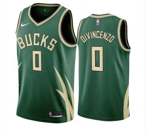 Camiseta Donte DiVincenzo 0 Milwaukee Bucks 2020-21 Earned Edition Swingman verde Hombre