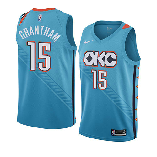 Camiseta Donte Grantham 15 Oklahoma City Thunder Ciudad 2018-19 Azul Hombre