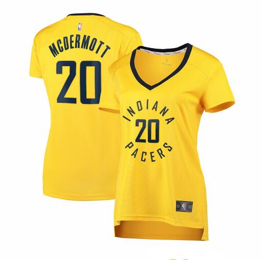 Camiseta Doug McDermott 20 Indiana Pacers statement edition Amarillo Mujer