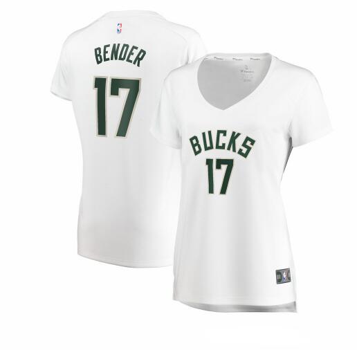 Camiseta Dragan Bender 17 Milwaukee Bucks association edition Blanco Mujer