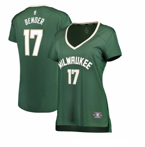 Camiseta Dragan Bender 17 Milwaukee Bucks icon edition Verde Mujer