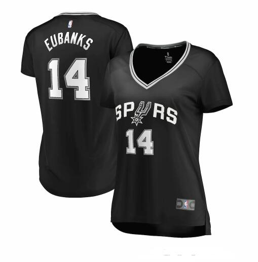 Camiseta Drew Eubanks 14 San Antonio Spurs icon edition Negro Mujer