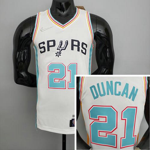 Camiseta Duncan 21 San Antonio Spurs Temporada 2022 blanco Hombre