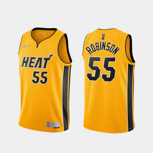 Camiseta Duncan Robinson 55 Miami Heat 2020-21 Earned Edition amarillo Hombre