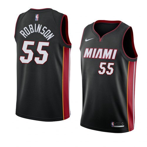 Camiseta Duncan Robinson 55 Miami Heat Icon 2018 Negro Hombre