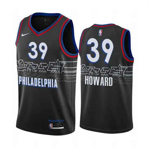 Camiseta Dwight Howard 39 Philadelphia 76ers 2020-21 City Edition Negro Hombre