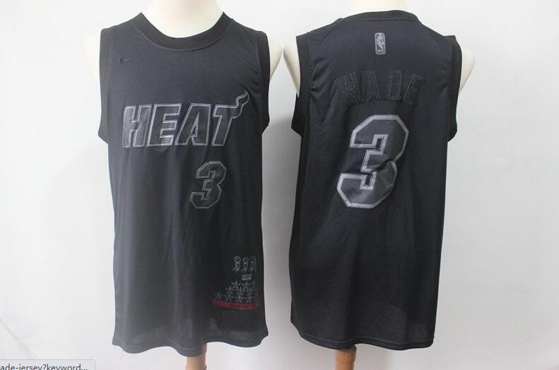 Camiseta Dwyane Wade 3 MVP Miami Heat Negro Hombre