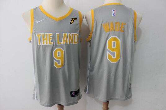 Camiseta Dwyane Wade 9 Cleveland Cavaliers Baloncesto Amarillo gris Hombre