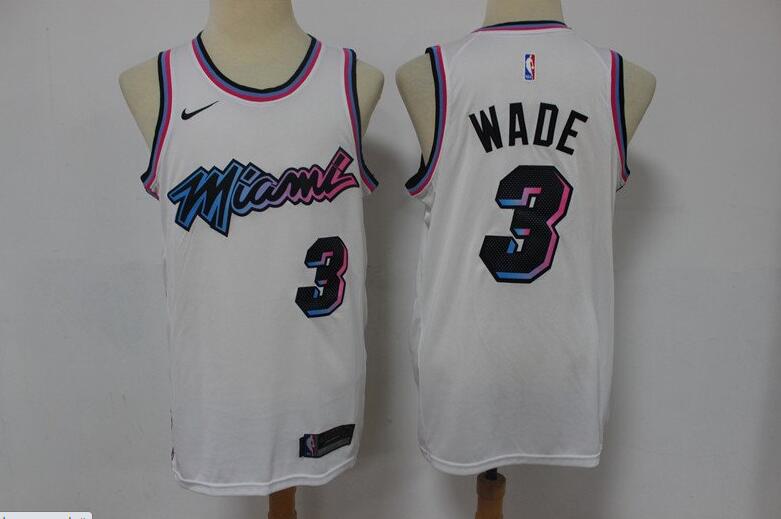 Camiseta Dwyane Wade City 3 Miami Heat blanco Hombre