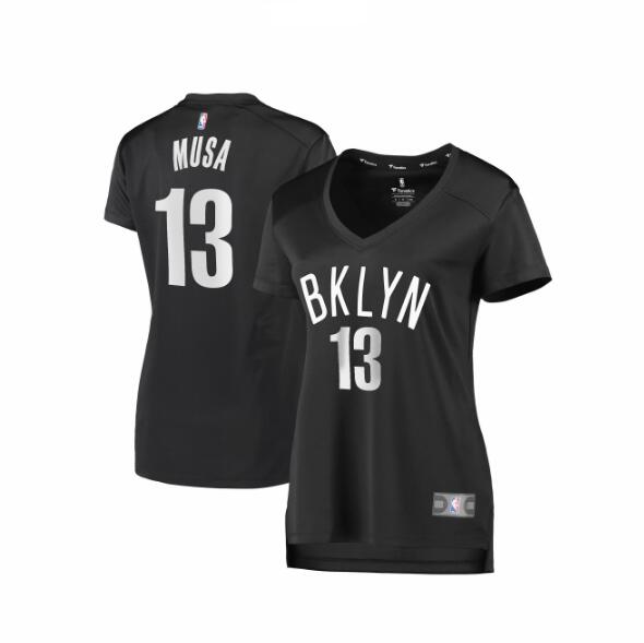 Camiseta Dzanan Musa 13 Brooklyn Nets statement edition Negro Mujer