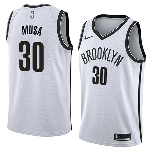 Camiseta Dzanan Musa 30 Brooklyn Nets Association 2018 Blanco Hombre