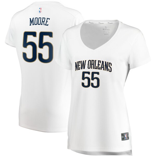 Camiseta E'Twaun Moore 55 New Orleans Pelicans association edition Blanco Mujer