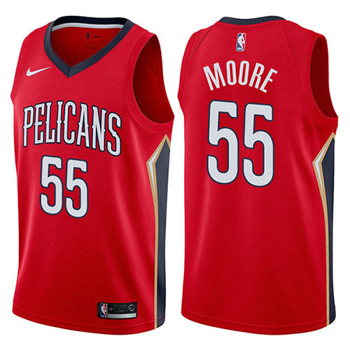 Camiseta E'twaun Moore 55 New Orleans Pelicans Statement 2017-18 Rojo Hombre