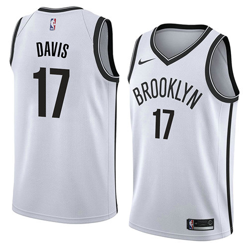 Camiseta Ed Davis 17 Brooklyn Nets Association 2018 Blanco Hombre