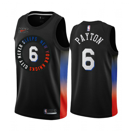Camiseta Elfrid Payton 6 New York Knicks 2020-21 City Edition Negro Hombre