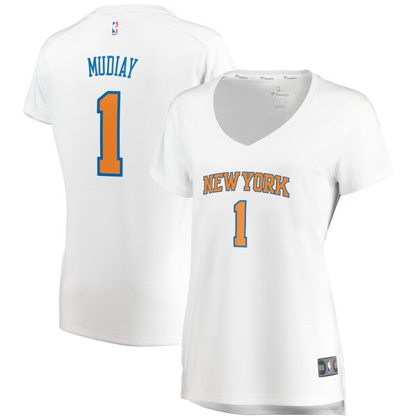 Camiseta Emmanuel Mudiay 1 New York Knicks association edition Blanco Mujer
