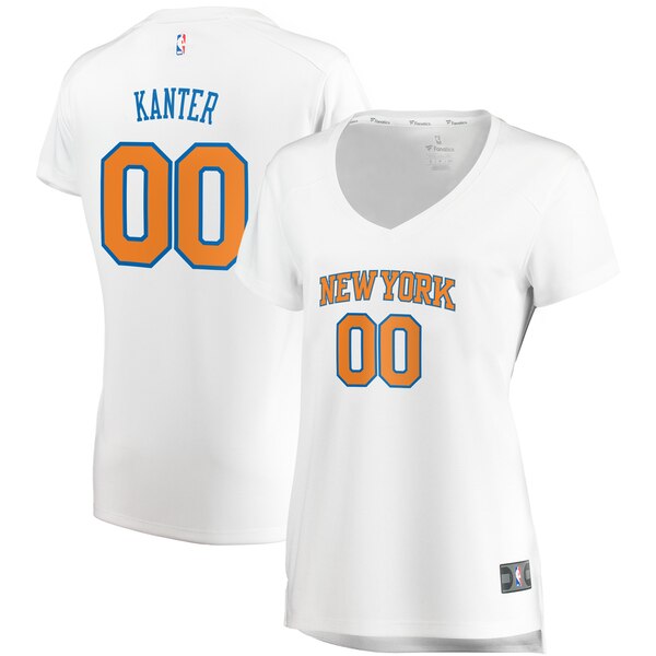 Camiseta Enes Kanter 0 New York Knicks association edition Blanco Mujer