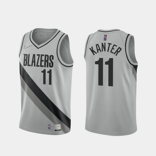Camiseta Enes Kanter 11 Portland Trail Blazers 2020-21 Earned Edition gris Hombre