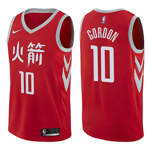 Camiseta Eric Gordon 10 Houston Rockets Ciudad 2017-18 Rojo Hombre