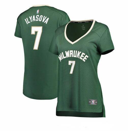 Camiseta Ersan Ilyasova 7 Milwaukee Bucks icon edition Verde Mujer