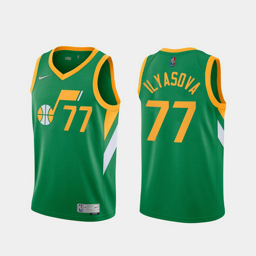 Camiseta Ersan Ilyasova Jazz 77 Utah Jazz 2020-21 Earned Edition verde Hombre