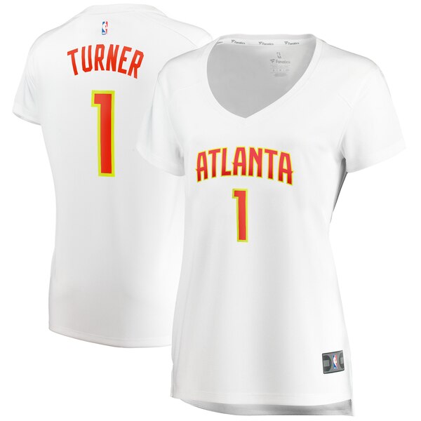 Camiseta Evan Turner 1 Atlanta Hawks association edition Blanco Mujer
