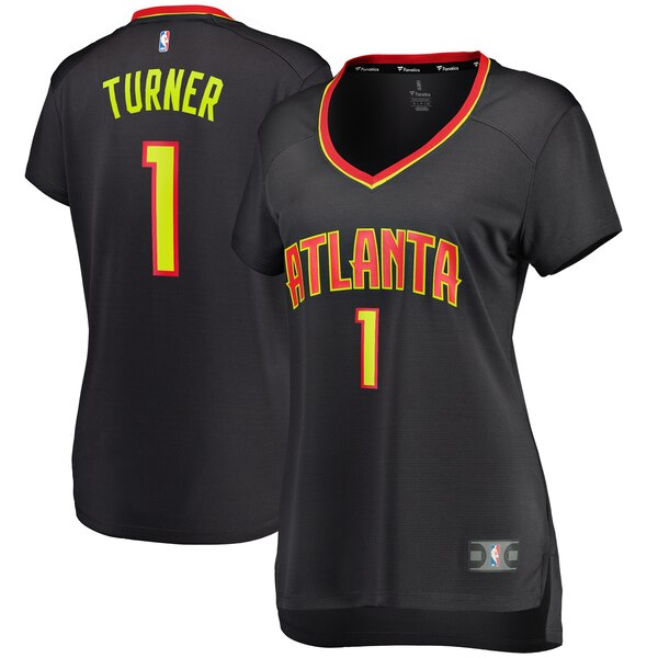 Camiseta Evan Turner 1 Atlanta Hawks icon edition Negro Mujer