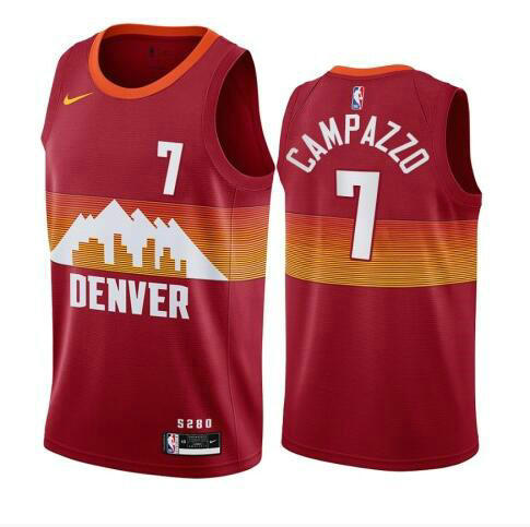 Camiseta Facundo Campazzo 7 Denver Nuggets 2020-21 City Edition Swingman rojo Hombre