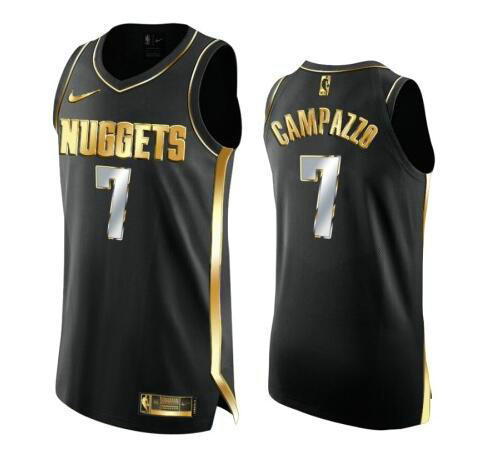 Camiseta Facundo Campazzo 7 Denver Nuggets 2020-21 Golden Edition Swingman negro Hombre