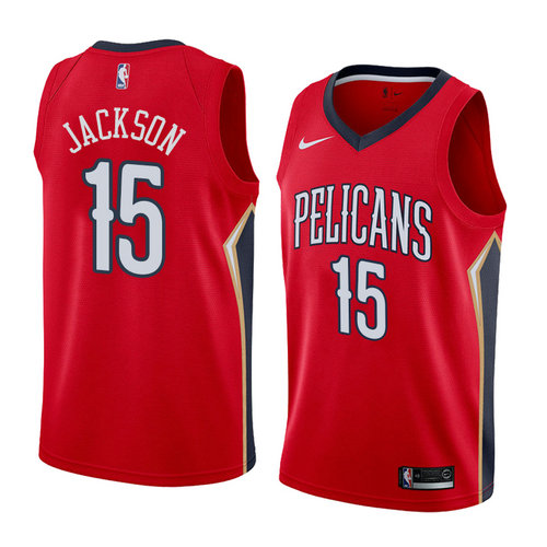 Camiseta Frank Jackson 15 New Orleans Pelicans Statement 2018 Rojo Hombre