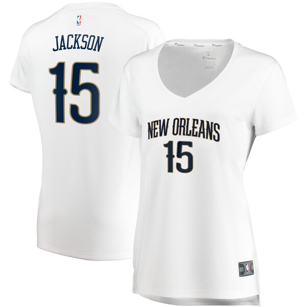 Camiseta Frank Jackson 15 New Orleans Pelicans association edition Blanco Mujer