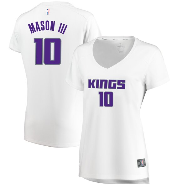 Camiseta Frank Mason III 10 Sacramento Kings association edition Blanco Mujer