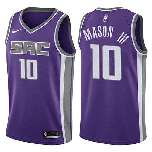 Camiseta Frank Mason Iii 10 Sacramento Kings Icon 2017-18 Púrpura Hombre