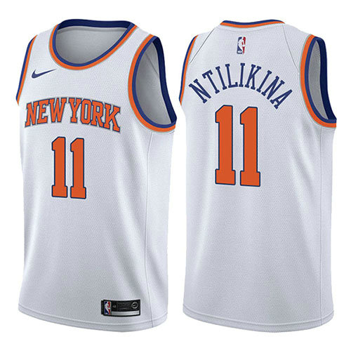Camiseta Frank Ntilikina 11 New York Knicks Association 2017-18 Blanco Hombre