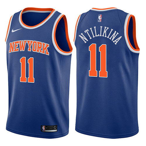 Camiseta Frank Ntilikina 11 New York Knicks Icon 2017-18 Azul Hombre