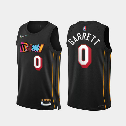 Camiseta GARRETT 0 Miami Heat 2022 75 aniversario edición de la ciudad Negro Hombre