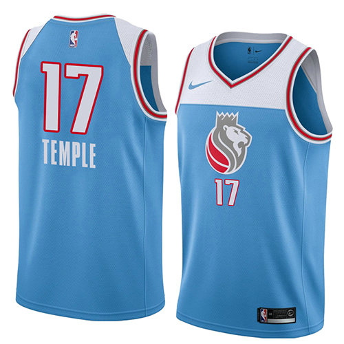 Camiseta Garrett Temple 17 Sacramento Kings Ciudad 2018 Azul Hombre