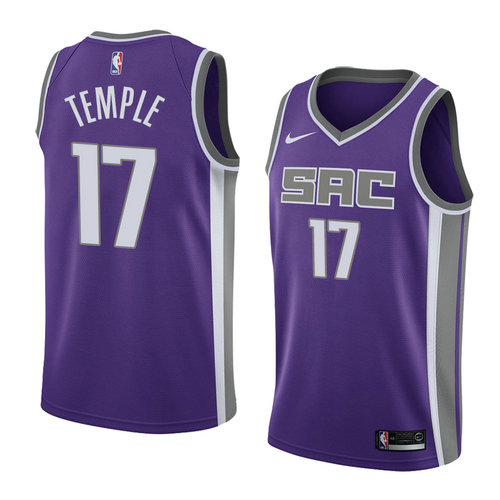 Camiseta Garrett Temple 17 Sacramento Kings Icon 2018 Púrpura Hombre