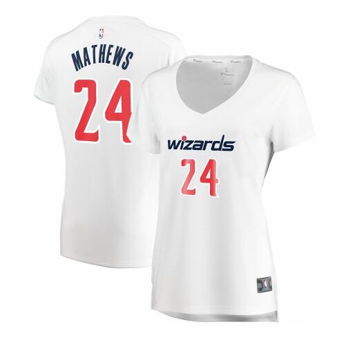 Camiseta Garrison Mathew 24 Washington Wizards association edition Blanco Mujer