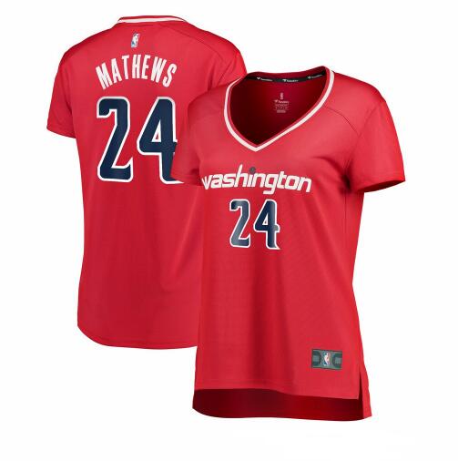 Camiseta Garrison Mathew 24 Washington Wizards icon edition Rojo Mujer
